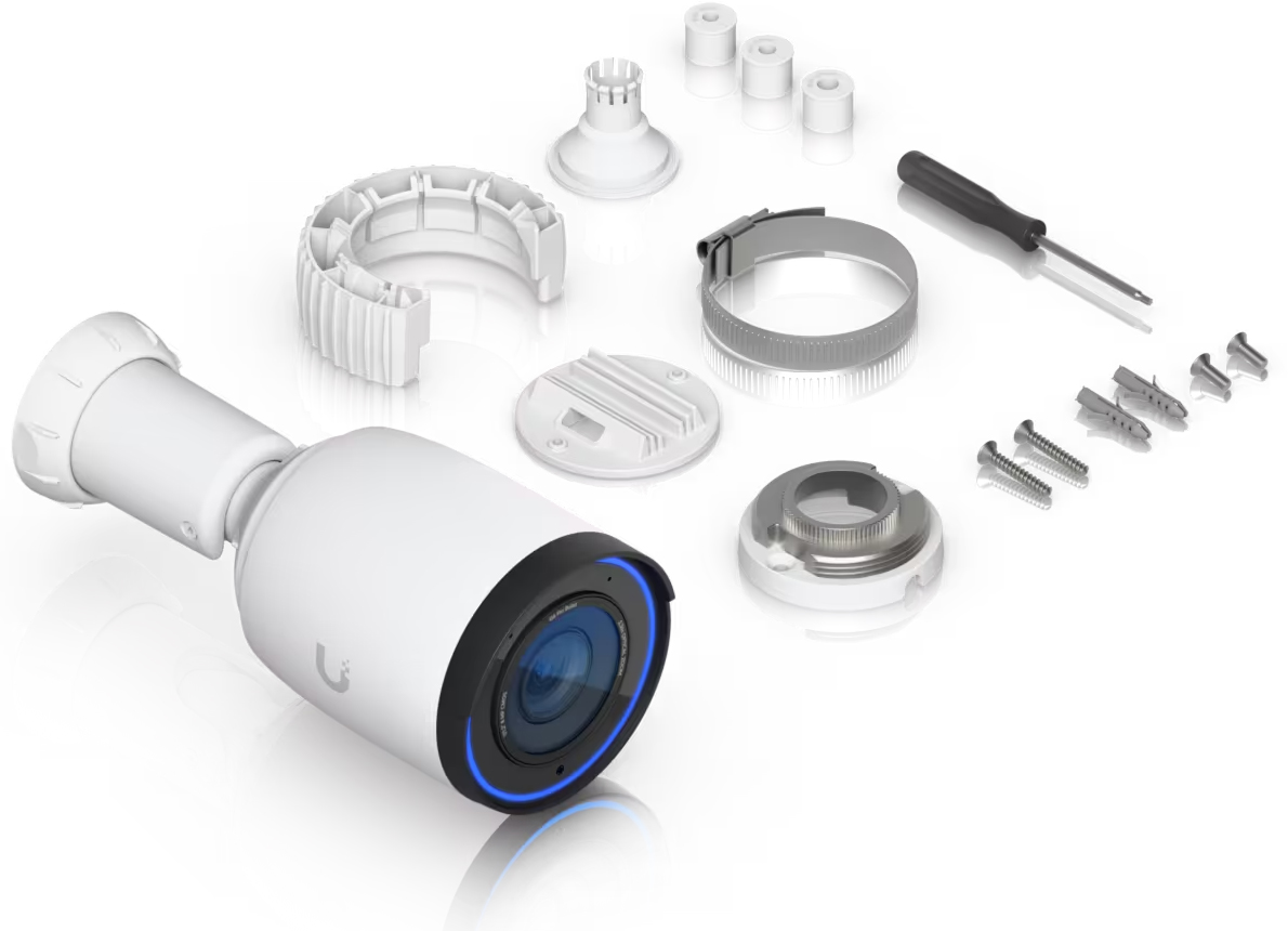 Ubiquiti UniFi Protect G6 Pro Bullet Camera white model box contents