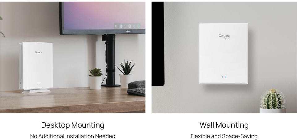 mounting on either desktop or wall