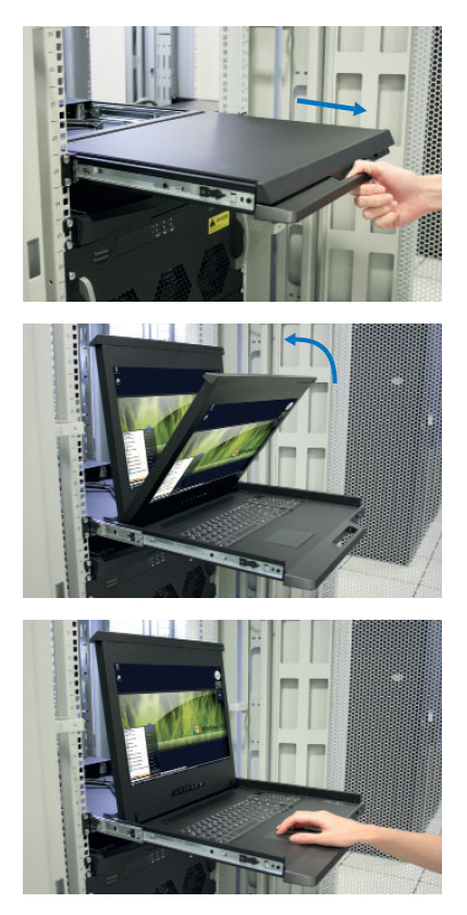 Austin Hughes K117-801Ke_EU 1U 17.3-inch 4K LCD console drawer overview