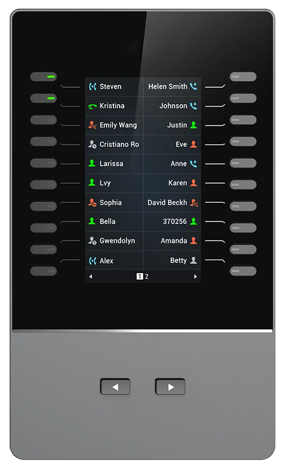 Grandstream GBX20 extension module connected to a compatible Grandstream IP phone