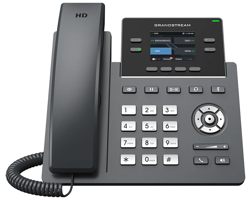 Grandstream GRP2612W 4-line carrier-grade IP phone with Wi-Fi and colour display