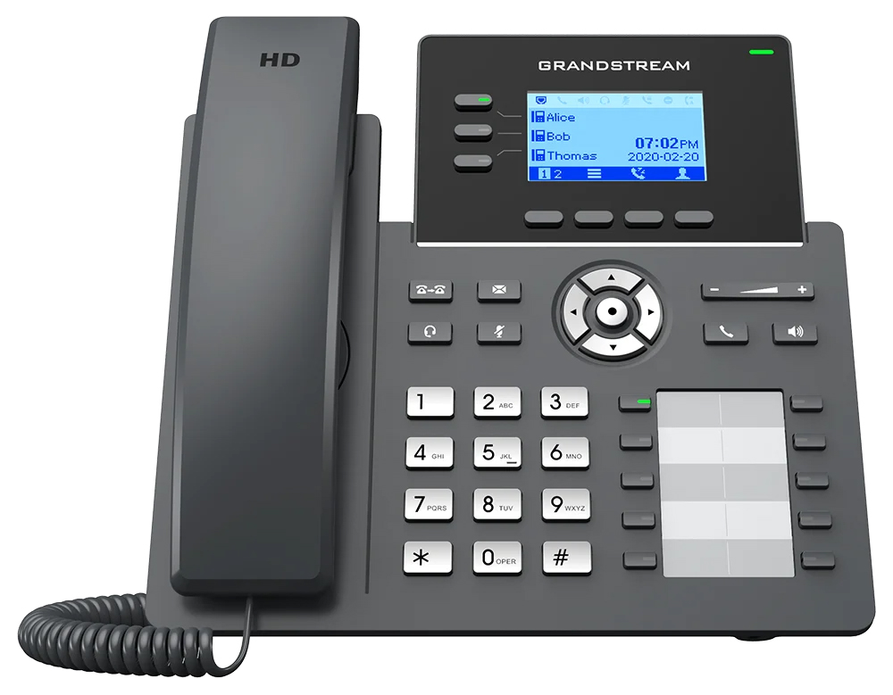 Grandstream GRP2604 3-line Essential IP phone with backlit LCD, BLF keys and Gigabit Ethernet