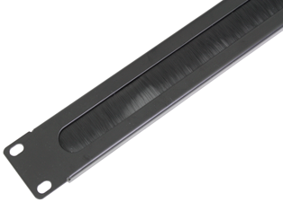 1U 19 inch Rackmount Brush Strip Panel, Black
