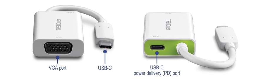 trendnet USB-C to VGA Adapter with Power Delivery