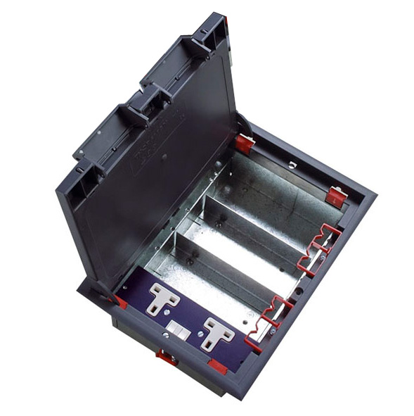 Excel Four Compartment Floor Box with 1 x Twin Power