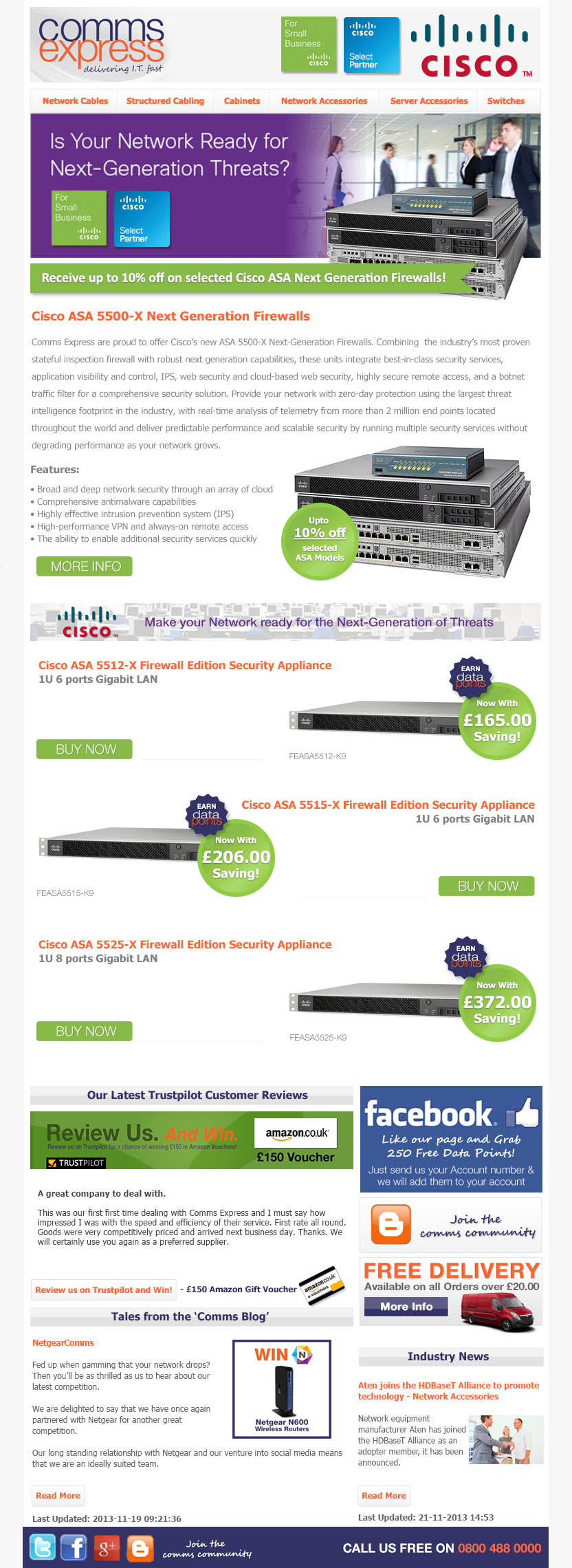 Receive up to 10% off on selected Cisco ASA Next Genera