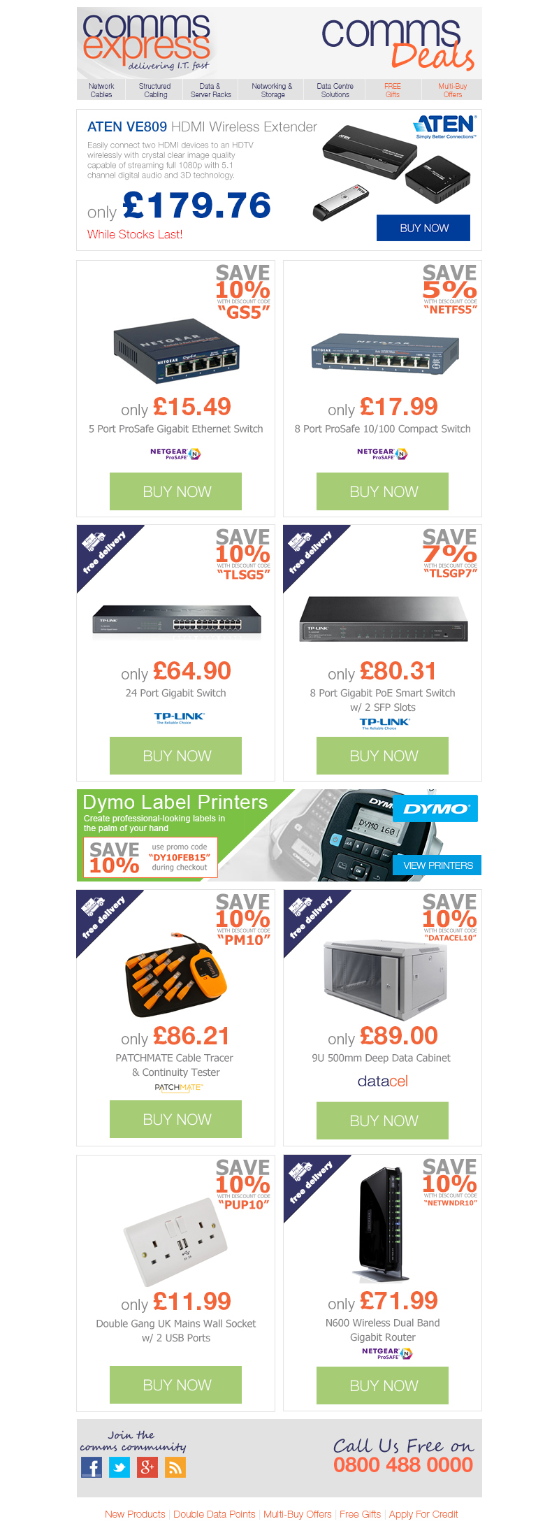 Comms Deals on ATEN, NETGEAR, TP-Link, PATCHMATE and Mo