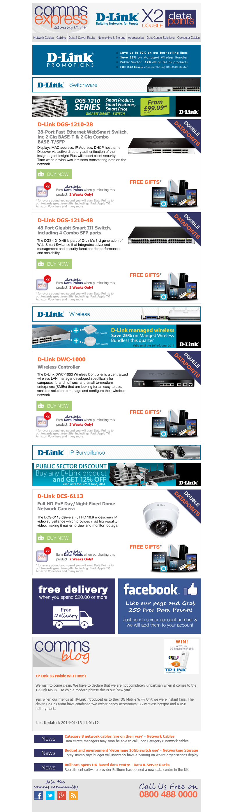 Great Promotions on DLink including Double Data Points 