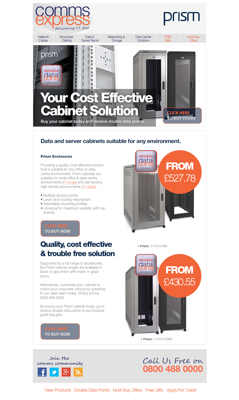 Buy Your Prism Cabinet Today and Receive Double Data Po
