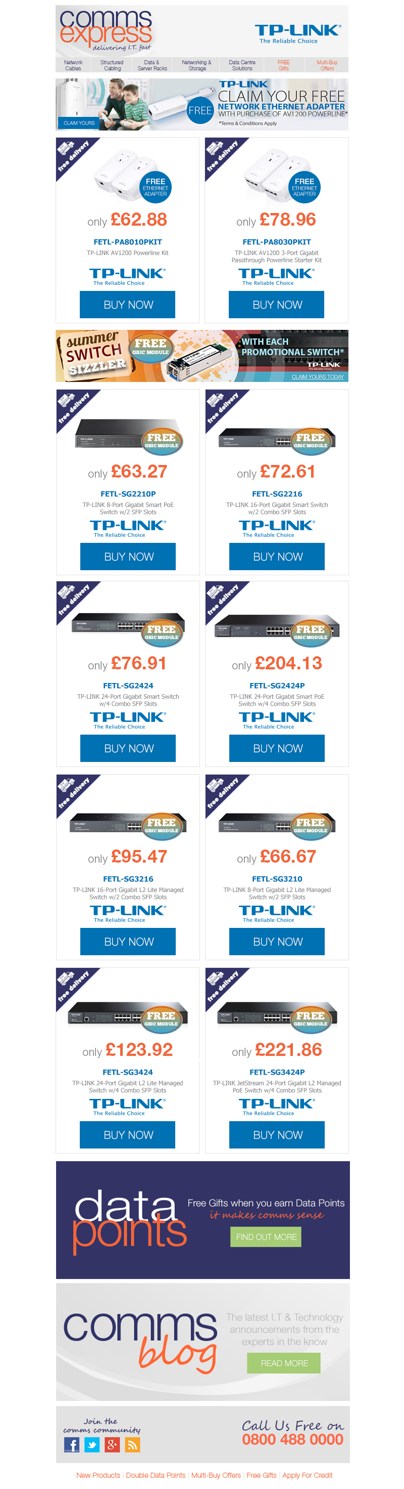 CLAIM YOUR FREE TP LINK Ethernet Adapter or GBic Module