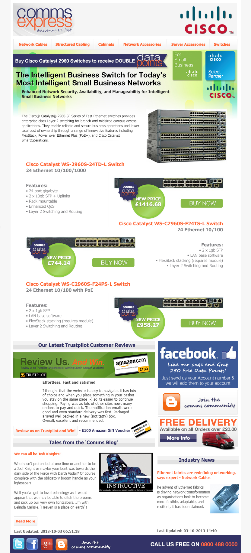 Great Prices and Double Data Points on Cisco 2960 Catal
