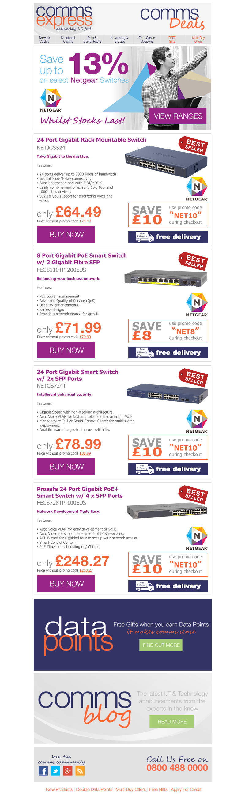 SAVE ON NETGEAR SWITCHES whilst stocks last