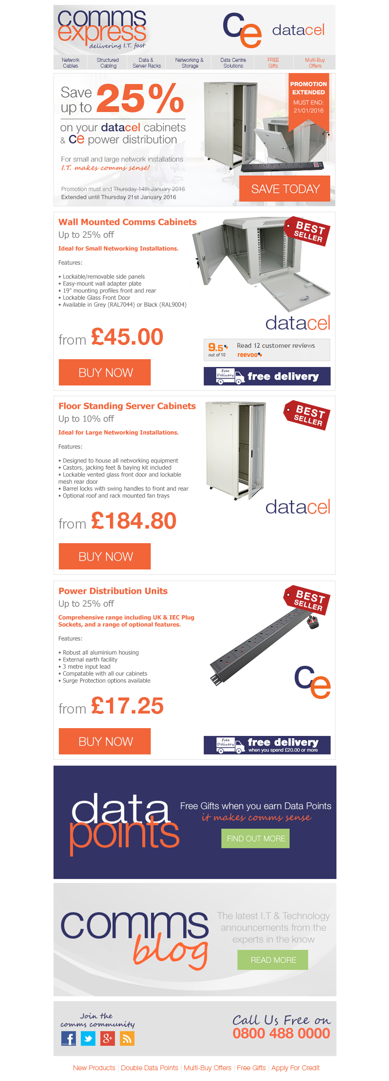 SAVE UP TO 25 with Datacel cabinets and CE power distri