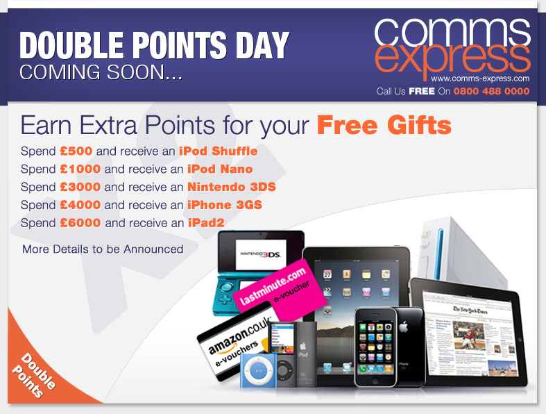 double points at comms express coming soon