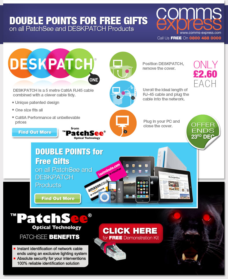 double points on free gifts from PatchSee and DeskPatch