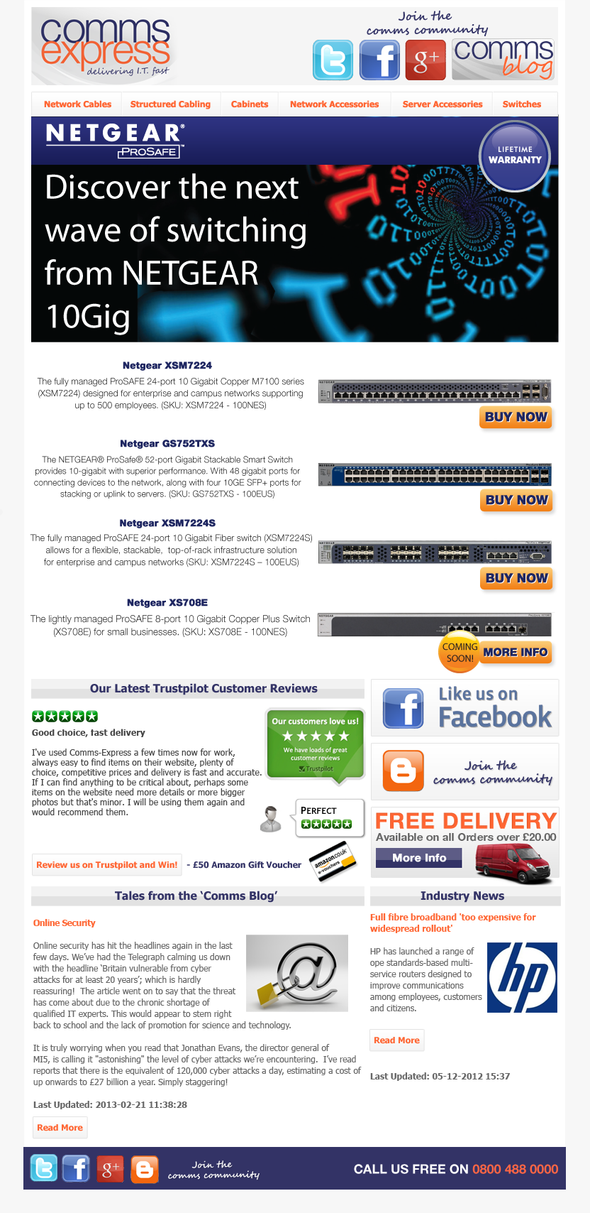 NetGear 10 Gig ProSafe Switches