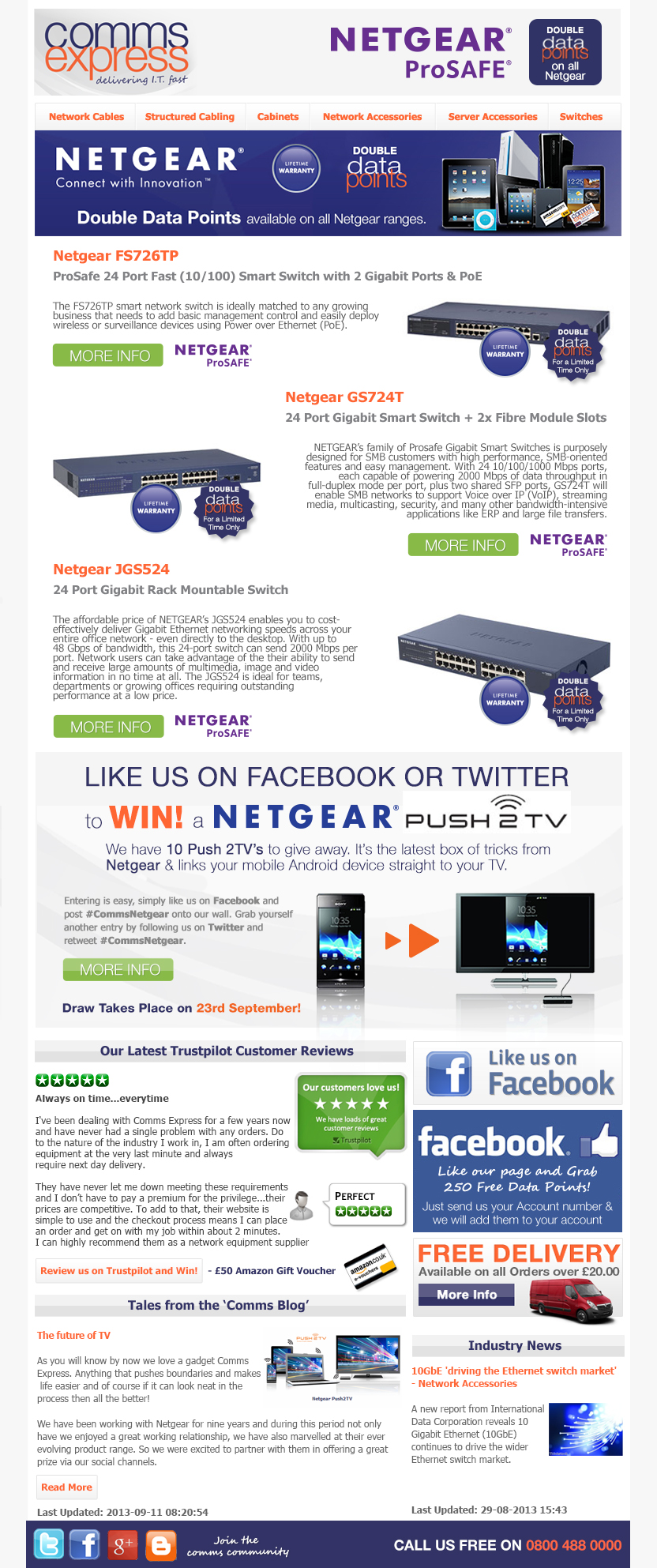  Double Data Points on all Netgear Ranges from Comms Ex