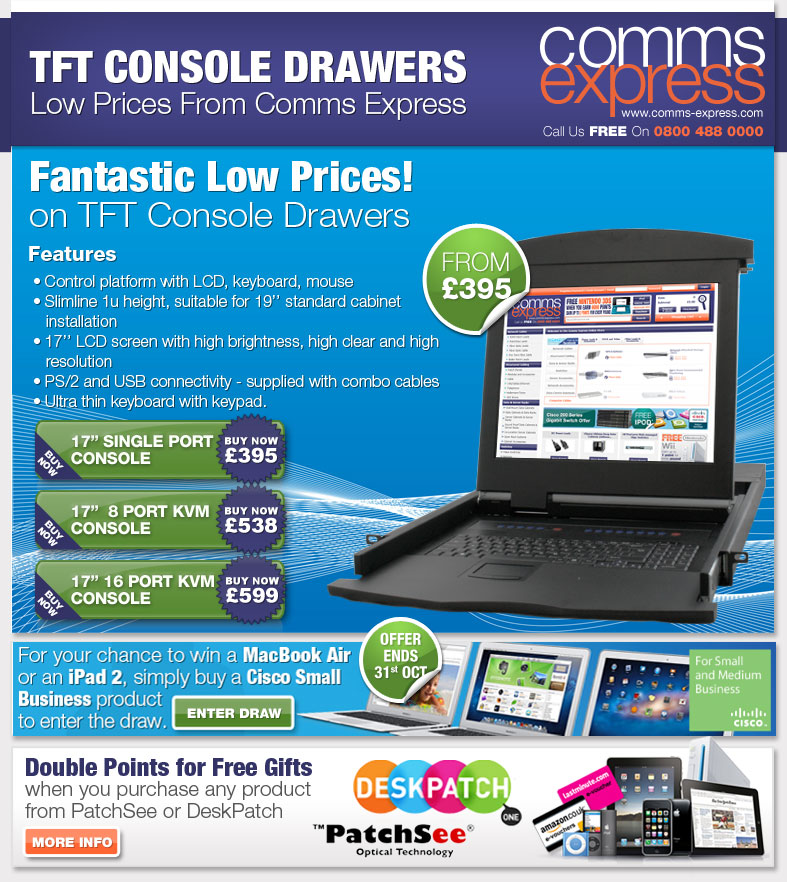 Offers from TFT Console Drawers, Cisco and PatchSee