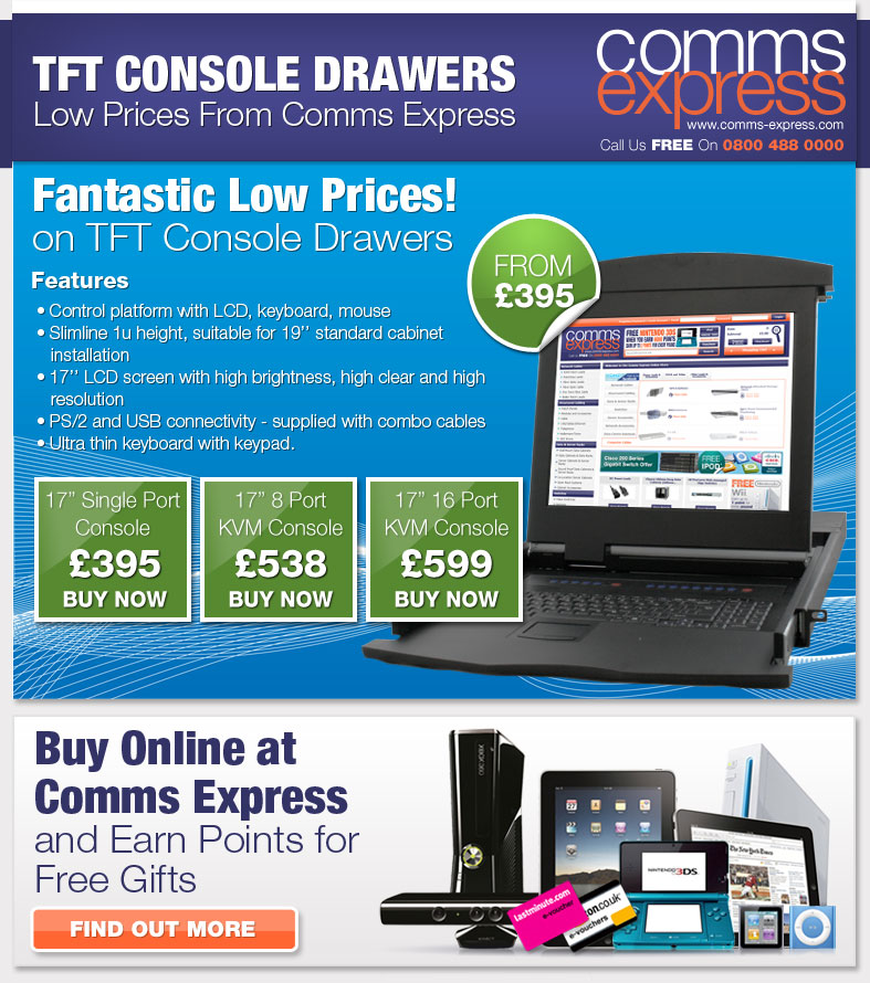 TFT Console Drawers - Low Prices from Comms Express