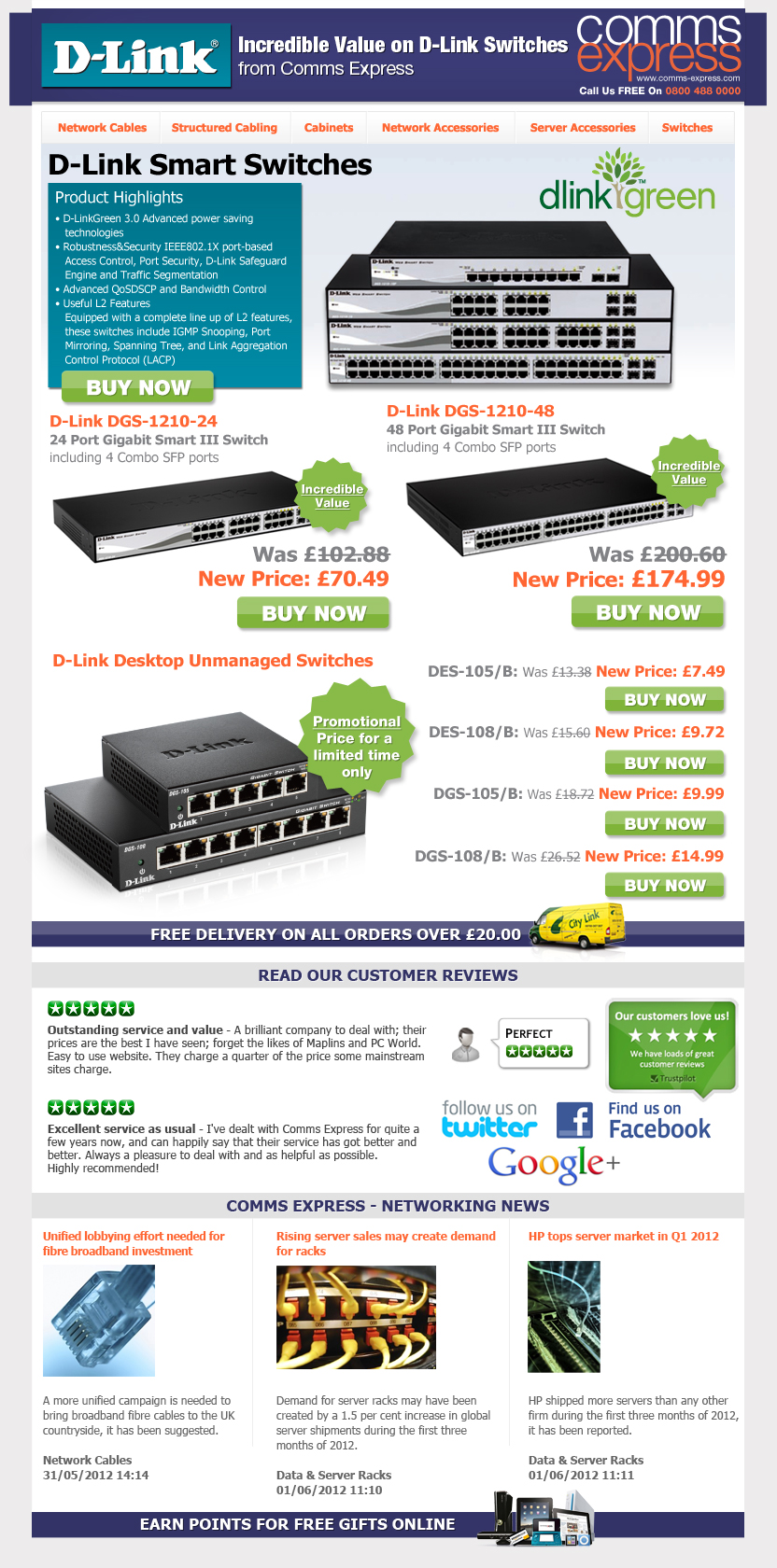 Incredible Value on D-Link Switches from Comms Express