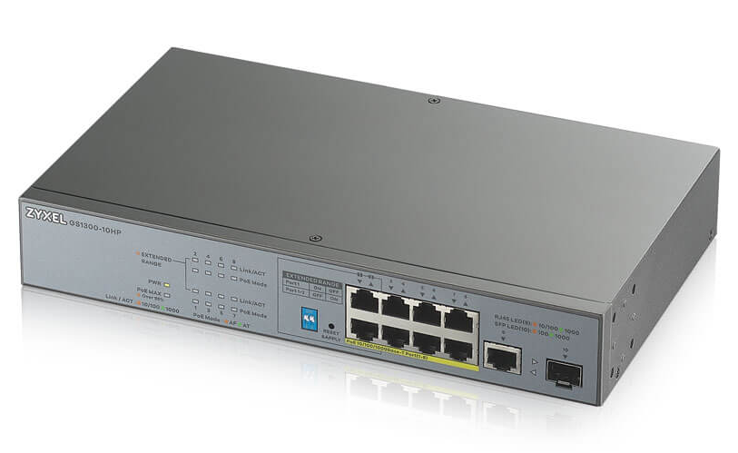Zyxel GS1300-10HP 8-port GbE Unmanaged PoE Switch | Comms Express