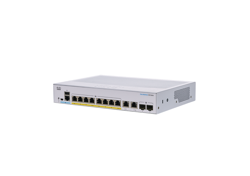 Cisco CBS250-8P-E-2G-UK 8-port GE Smart Managed PoE Switch