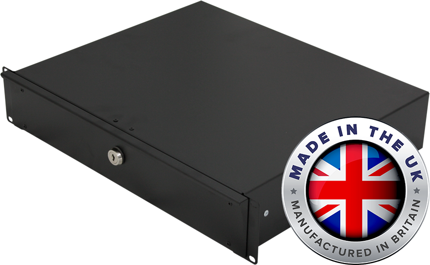 2U UK Made Lockable 19 Inch Rackmount Drawer image
