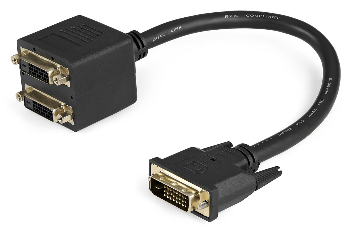 Startech 30cm DVI-D to 2x DVI-D Digital Video Splitter Cable - M/F