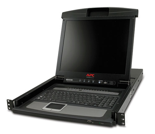 APC 17 Inch Rack LCD Console with Integrated 16 Port Analog KVM Switch