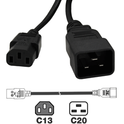 IEC C13 (F) - IEC C20 (M) Power Cable