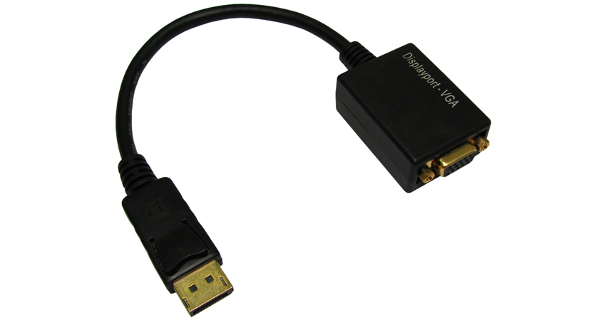 15cm Display Port Male - HD15 VGA Female Black Adaptor