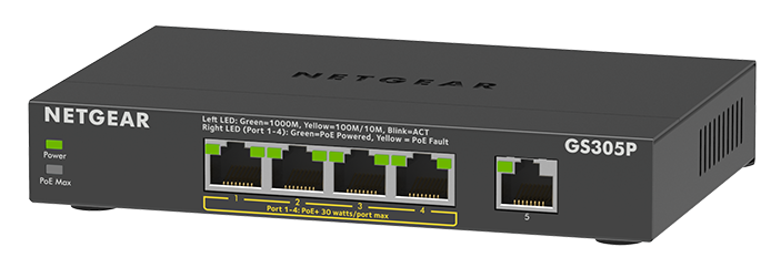 Netgear GS305P 5-Port SOHO Unmanaged Gigabit Ethernet Switch