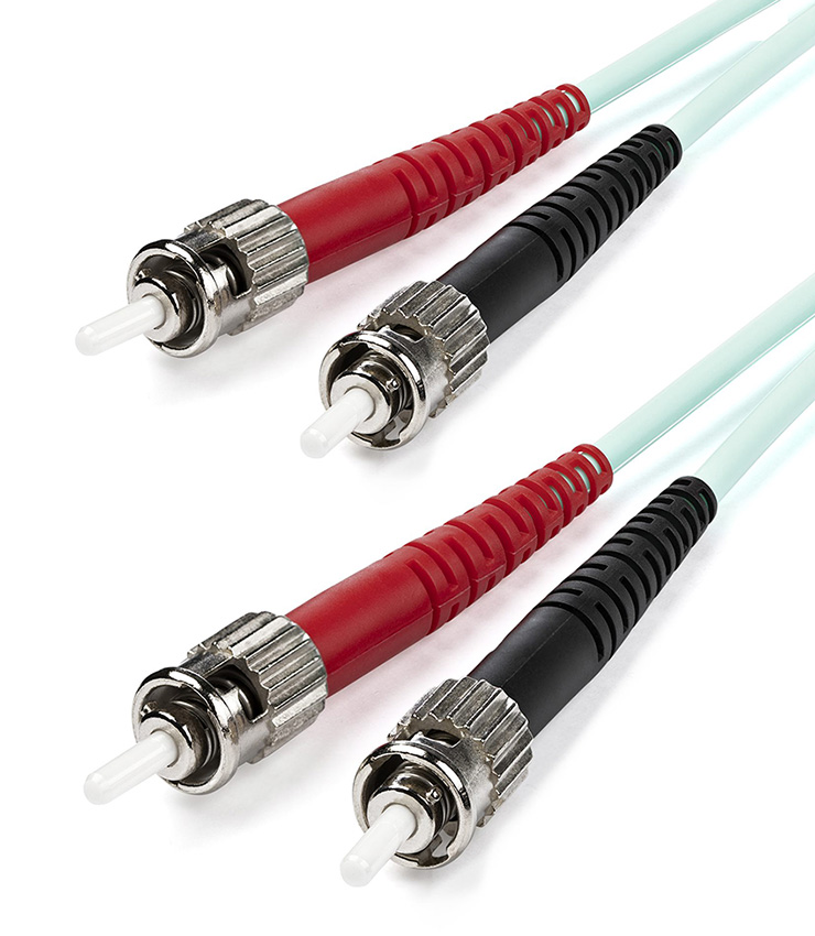 StarTech A50FBSTST1 Fiber Optic Cable - 10 Gb Aqua - MM Duplex 50/125 - LSZH - ST/ST - 1m