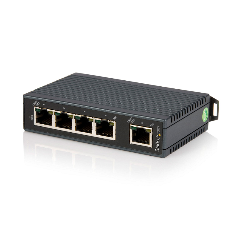 StarTech IES5102 5-Port Industrial Ethernet Switch - DIN Rail Mountable