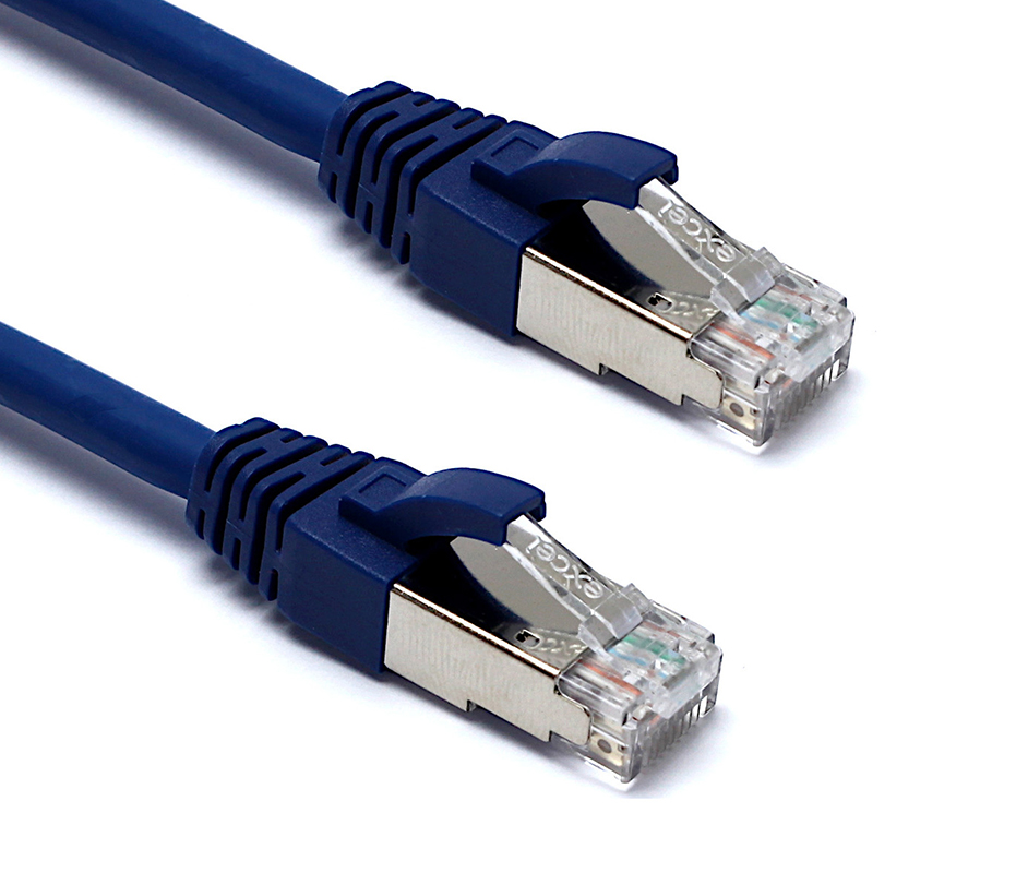 Excel Cat6a Solid Patch Lead F/FTP LS0H Cca Blade Booted