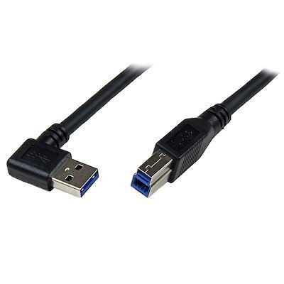 StarTech USB3SAB1MRA 1m USB 3.0 Cable - Right Angle A to B - M/M Black