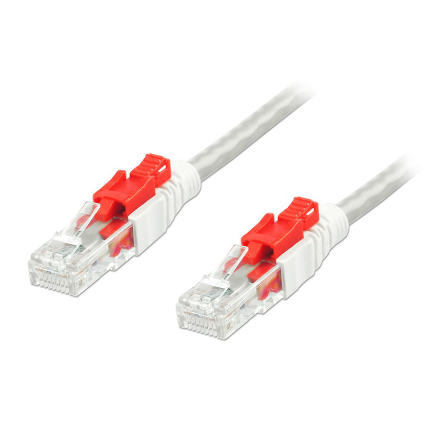 Lindy 45075 0.3m Cat6 U/UTP Locking Network Cable, Grey