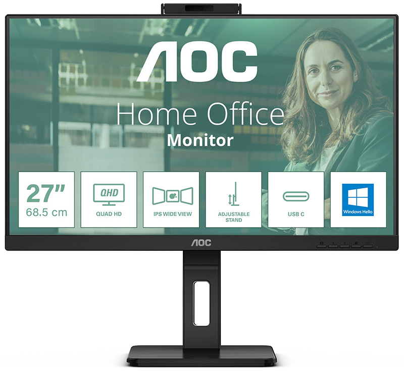 AOC Q27P3CW 27in Quad HD LED Monitor 2560 X 1440 Pixels Black