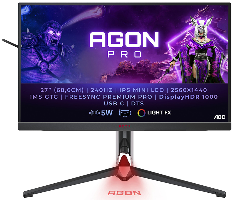 AOC AGON AG274QZM 27in Quad HD LED Monitor 2560 X 1440 Pixels Black, Red