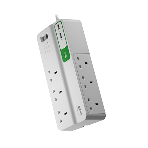 APC Essential SurgeArrest 6 outlets with 5V, 2.4A 2 port USB charger, 230V UK