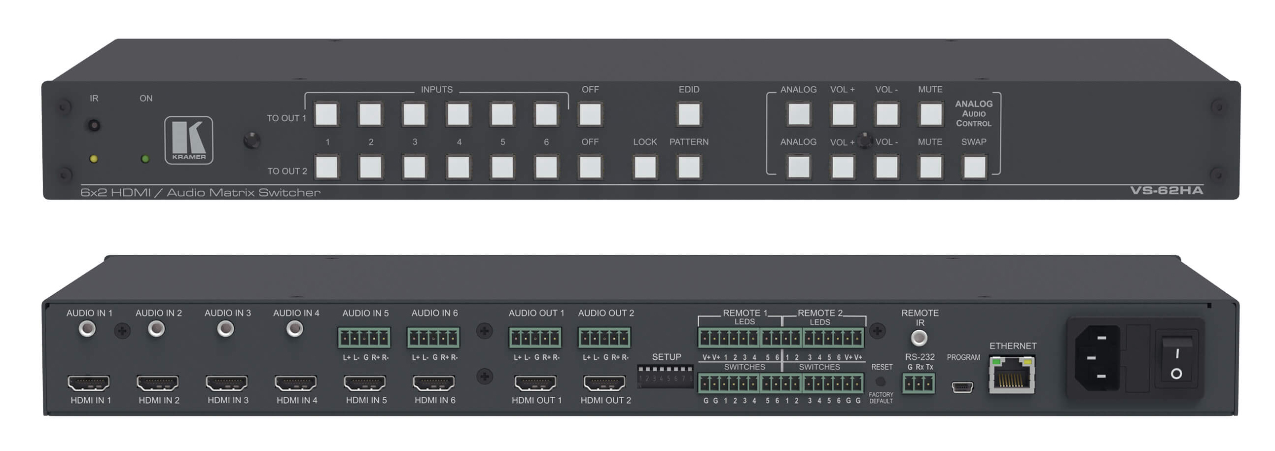 You Recently Viewed Kramer VS-62HA 6x2 4K60 4:2:0 HDMI/Audio Matrix Switcher Image