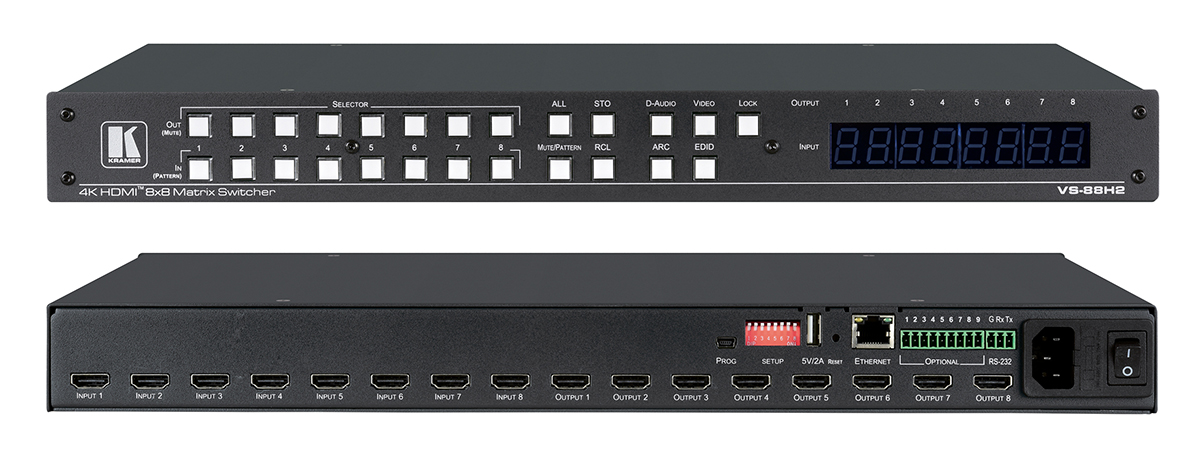 You Recently Viewed Kramer VS-88H2 8x8 4K HDR HDCP 2.2 Matrix Switcher Image