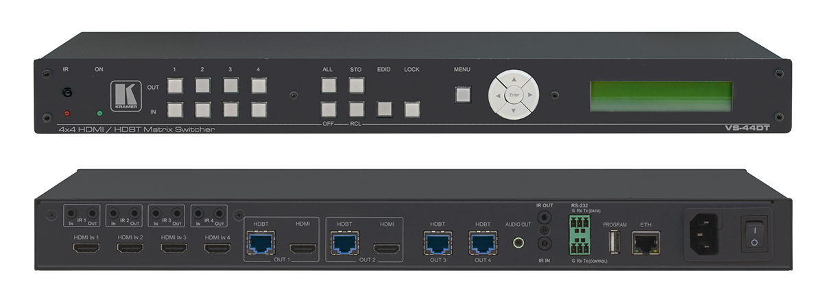 You Recently Viewed Kramer VS-44DT 4x4 4K60 4:2:0 HDMI/HDBaseT Matrix Switcher Image
