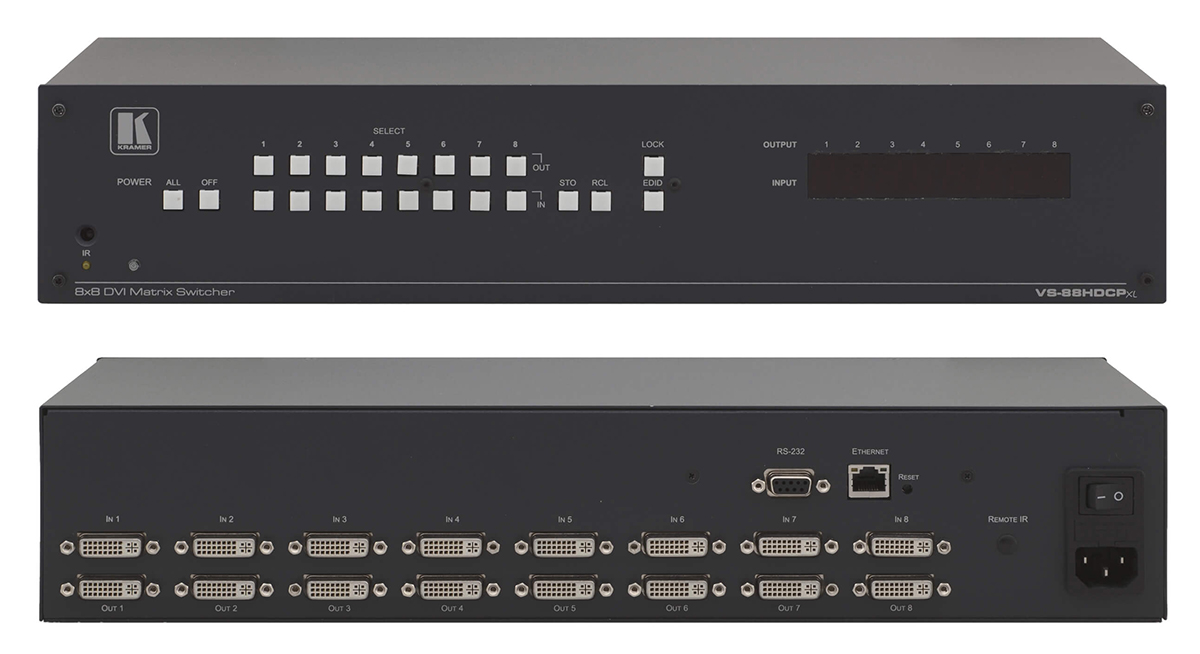 You Recently Viewed Kramer VS-88HDCPxl 8x8 DVI (HDCP) Matrix Switcher Image