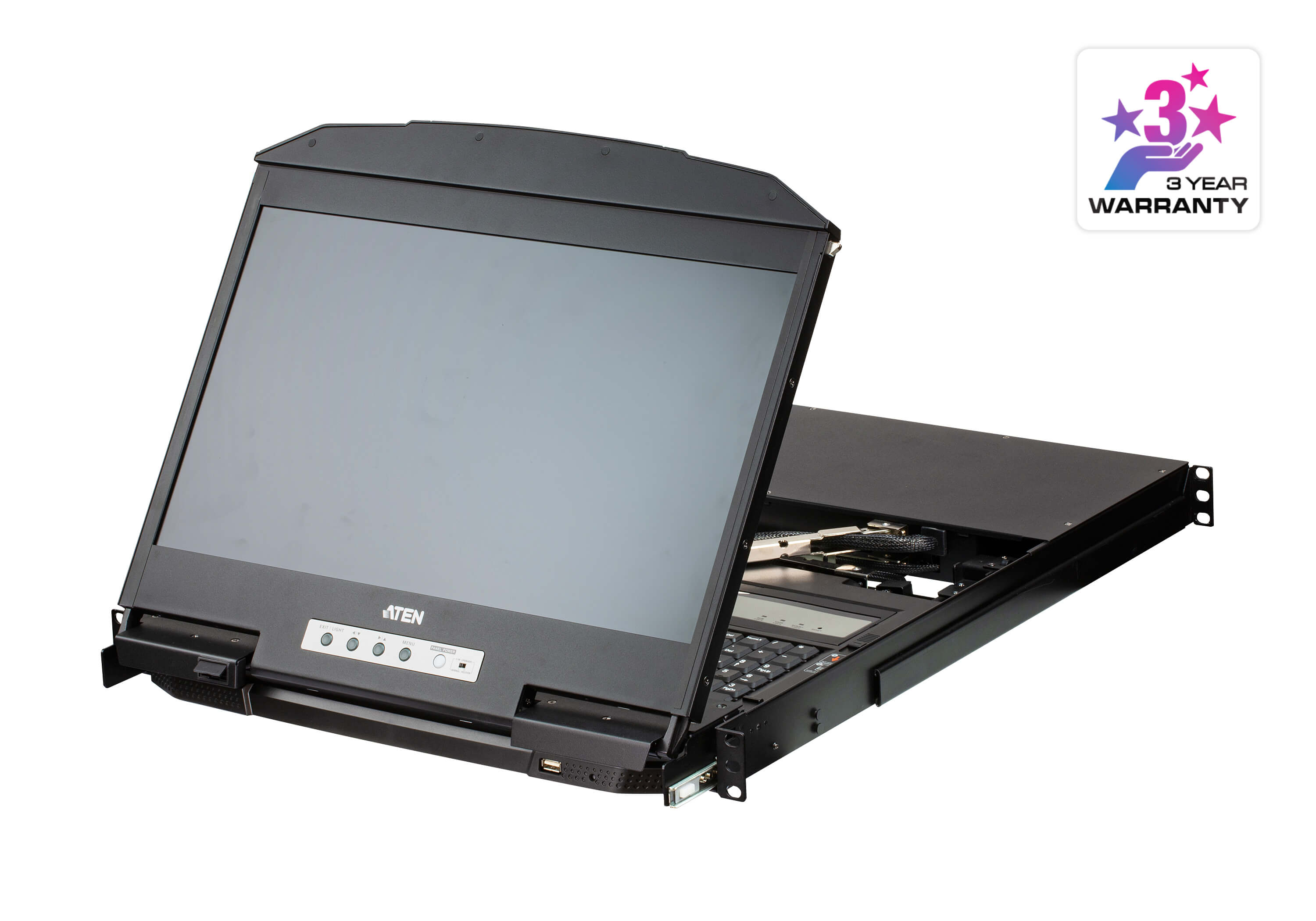 You Recently Viewed Aten CL3884NW 18.5in Short Depth USB HDMI DVI VGA LCD Console Image