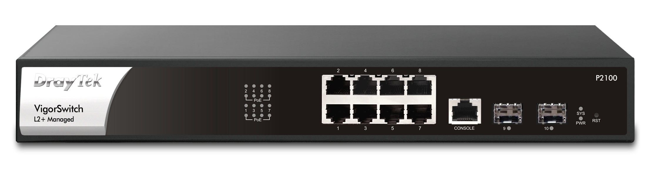 You Recently Viewed DrayTek Vigor VSP2100-K 8 Port GB PoE Layer 2+ Managed Switch Image