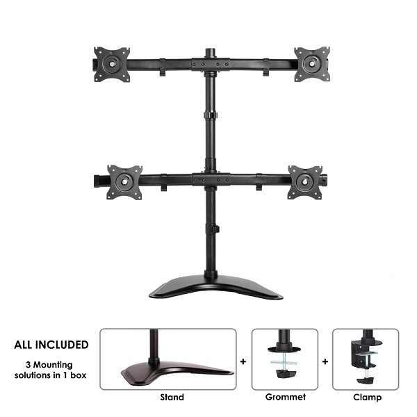 You Recently Viewed Neomounts NM-D335D4BLACK Tilt/Turn/Rotate Quad Desk Mount Image