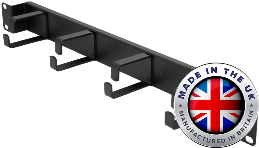 1u Recessed UK Made Rackmount Cable Management Panel