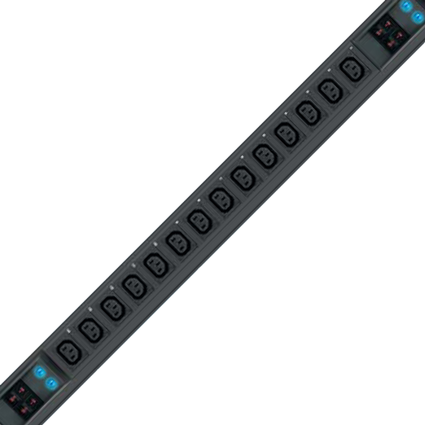 Austin Hughes 1 Phase Basic Vertical PDU, C13 Sockets, 230V, 3m Cord