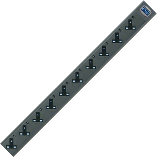 Austin Hughes 1 Phase Metered Vertical PDU, UK 45° Sockets, 230V, 3m Cord